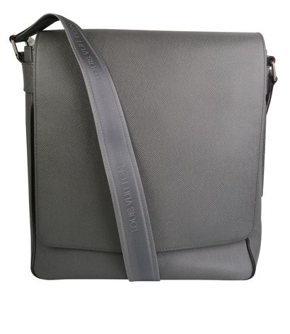 Roman Messenger, &pound;550, Handbags, Grey, Leather, Front view